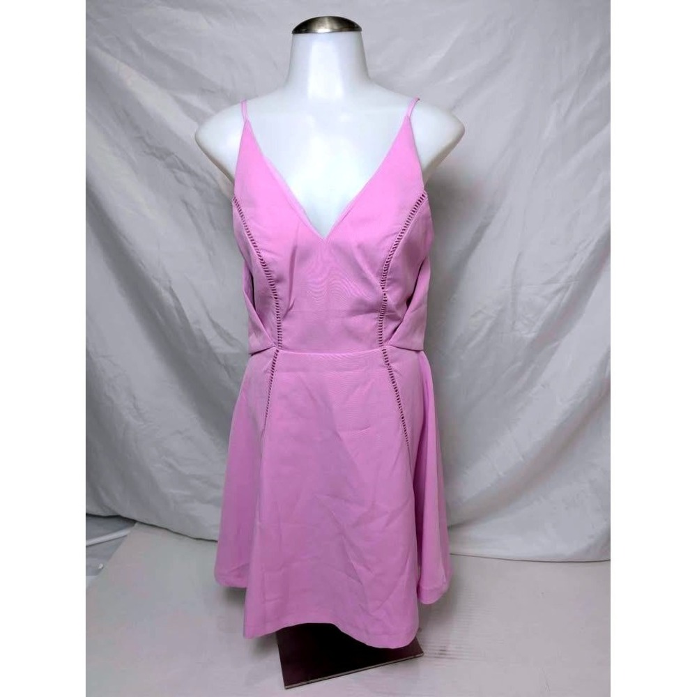 Adelyn Rae Jinni~Woven Popover Mini Dress~Fit & Flare/Open Back/Lilac Pink~XS